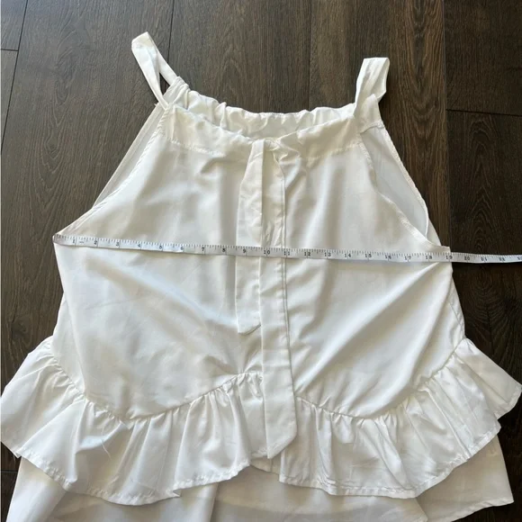NWOT White Ruffled Tank Top - Picture 6 of 10
